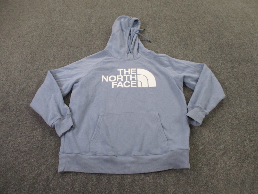 North Face Womens L Blue Hoodie Pullover Hiking Outdoor Track Sweatshirt