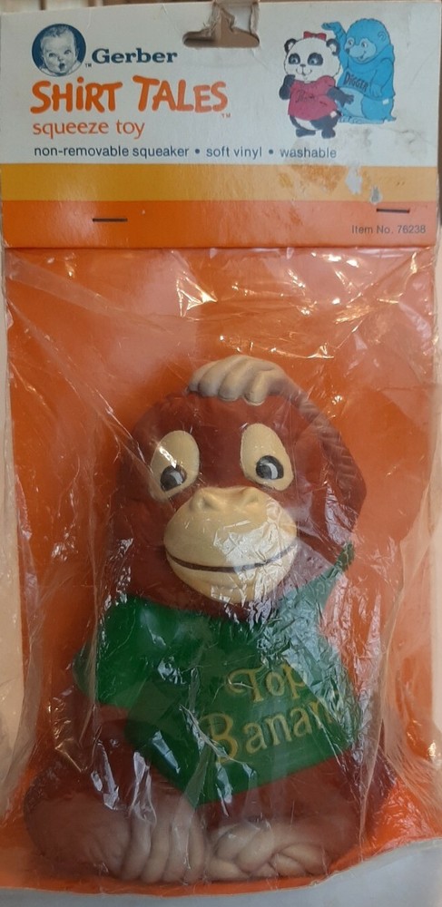 VTG Gerber Shirt Tales Bogey Orangutan Top Banana Squeak Toy 1981 Hallmark NOS