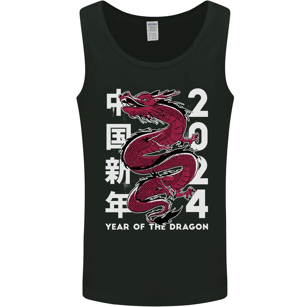 2024 Zodiac Chinese New Year of the Dragon Mens Vest Tank Top