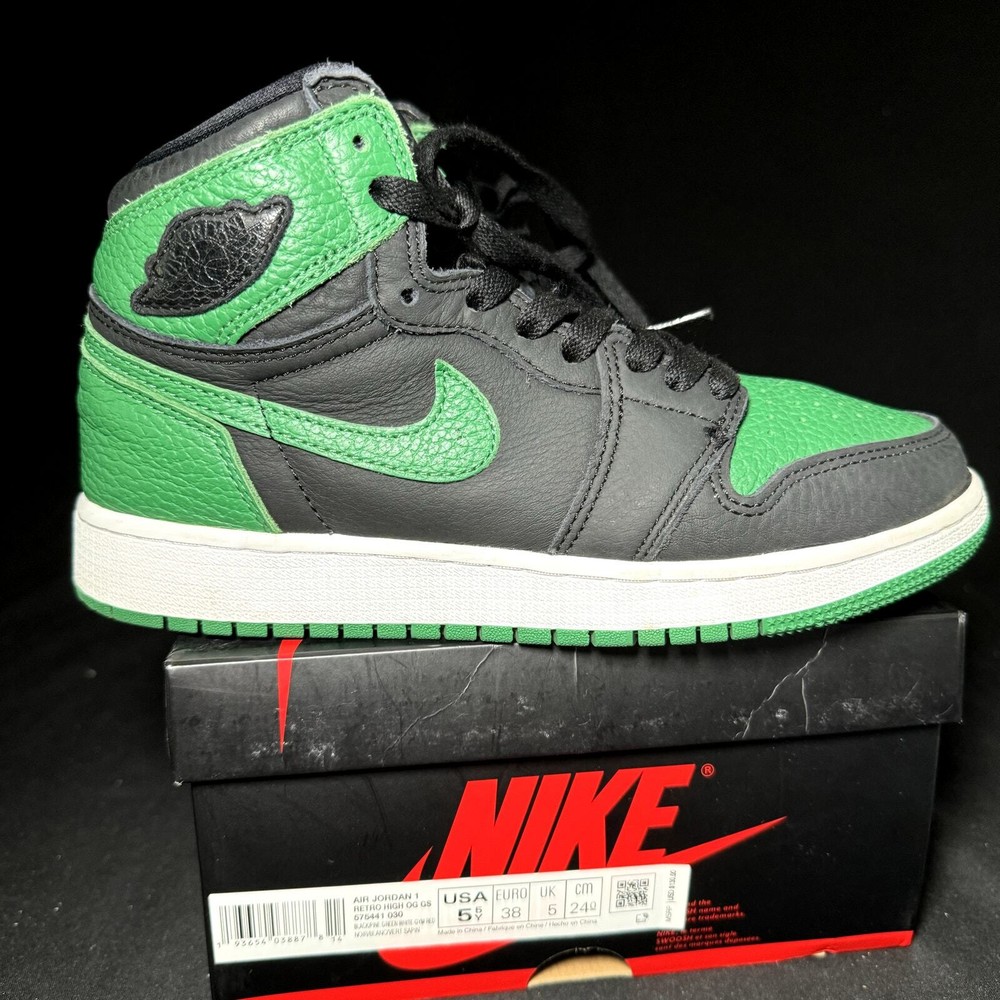Nike Air Jordan 1 Retro High OG GS Pine Green 2.0 Shoes - Size 5.5 - 575441 030