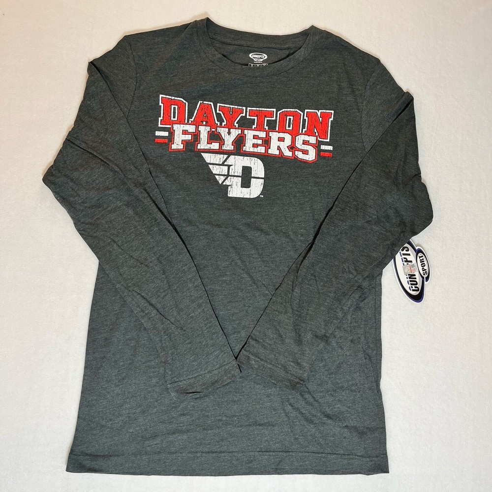 Concepts Dayton Flyers Men's Medium L/S T-Shirt Gray Distress Graphics Gray New