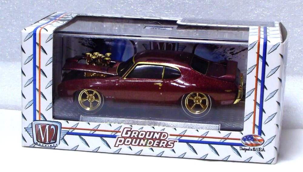 M2 Machines Gold Chase Ground Pounders 1969 Pontiac GTO 1:64 Diecast