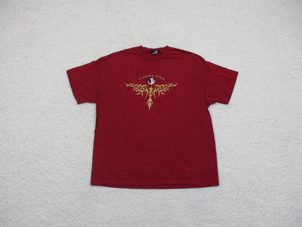 VINTAGE Champs Shirt Extra Large Adult Red Florida Seminoles Basketball NCAA Men