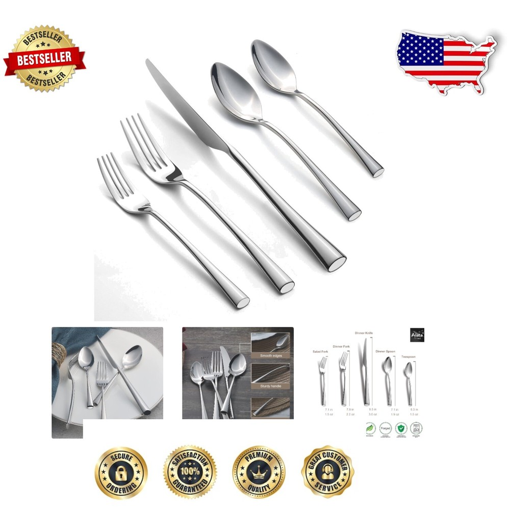 20-Piece Forged Silverware Set with Unique Handle - Perfect for Daily Dining