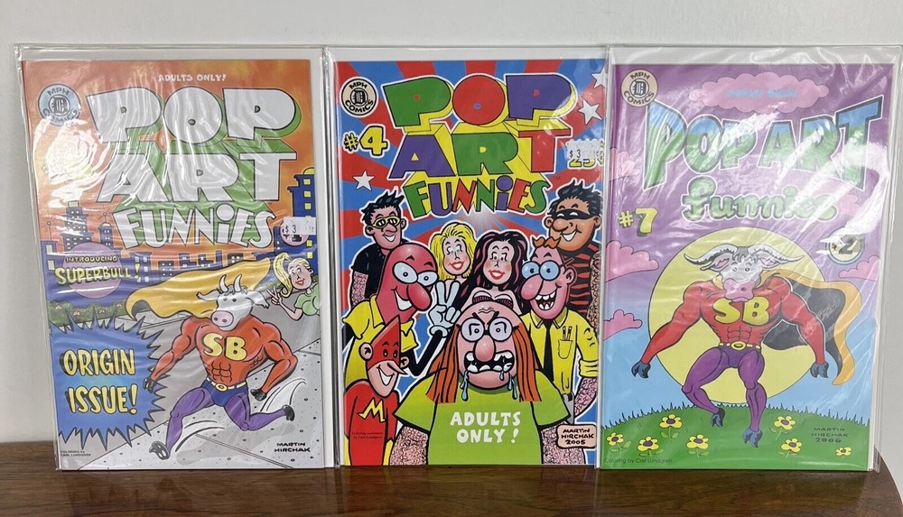Vintage POP ART FUNNIES Mature Comics Lot #4 #6 #7 2005-2006
