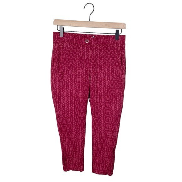 Betabrand Geometric Print Rhubarb Yoga Pants Dress Pants Petite Small