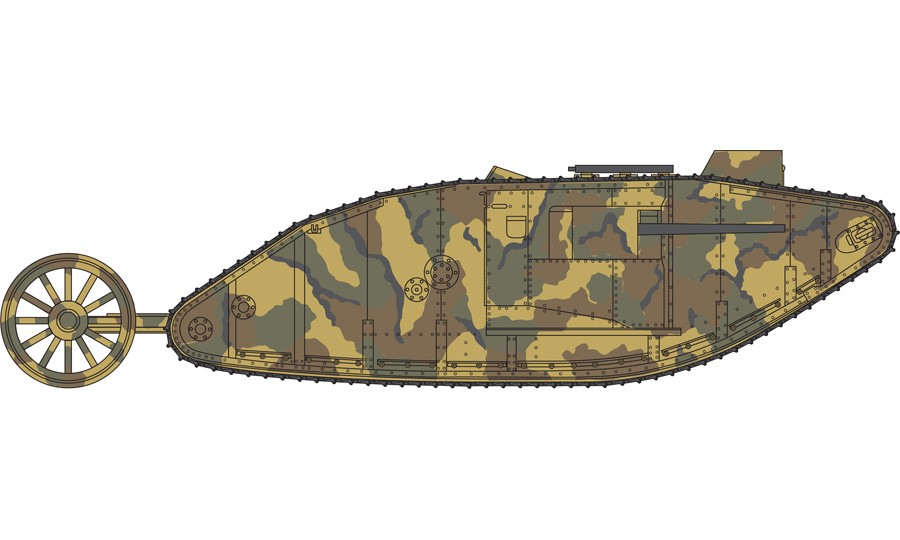 Airfix 1/76 Scale WWI British Army Male Tank Plastic Model Kit