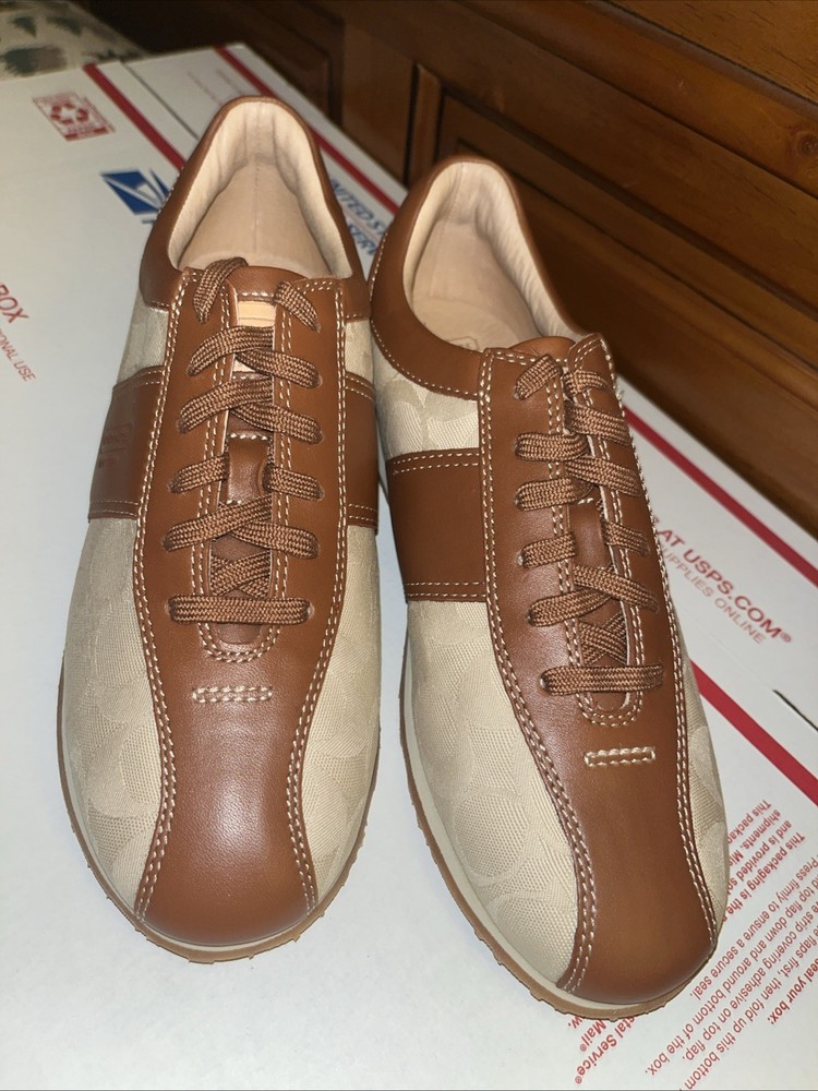 Coach Leather Oxford Sneakers Shoes Sz 8.5 M New