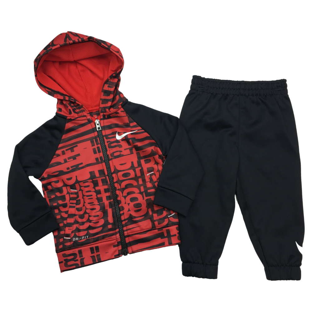 Nike Toddler Boys Dominate 2 pc Therma Set Black Red 12MO NWT