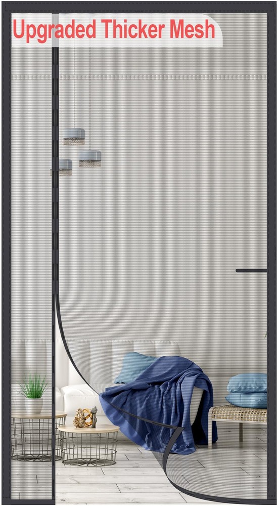 Upgraded Magnetic Screen Door with Thick 255g/㎡ Reinforced Mesh, Reversible Left or Right Opening