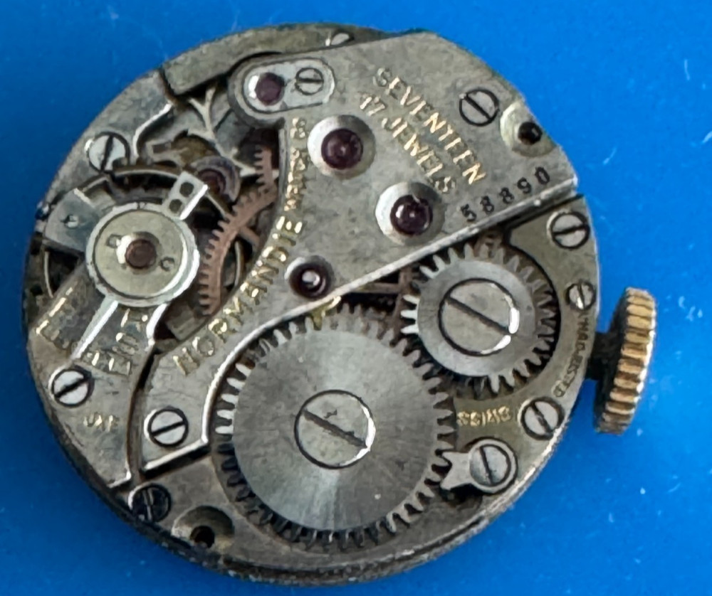 Vintage 17.45Mm Ladies Normandie Swiss Wristwatch Movement Not Running Bad Staff