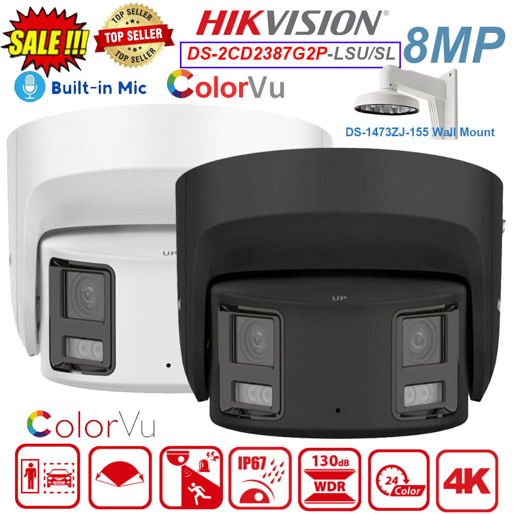 Hikvision DS-2CD2387G2P-LSU/SL 4K 8MP ColorVu 4mm 2-Way Audio 180° Panoramic NEW