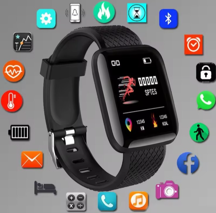 116 Plus Smartwatch with Heart Rate Monitor Waterproof Fitness Tracker for iOS Android D13