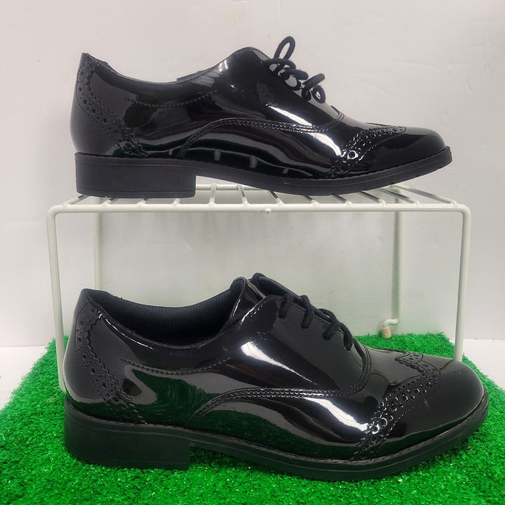 Clarks Aubrie Tap Y Black Patent Leather School Shoe Size 6 M Youth Oxford Dress