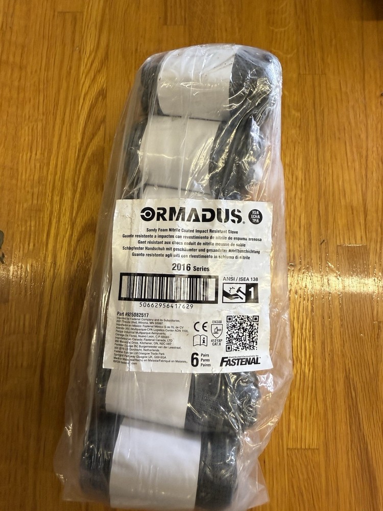 Ormadus Sandy Foam Nitrile Coated Work Gloves 6 Pack Size 6 XS Impact Resistant