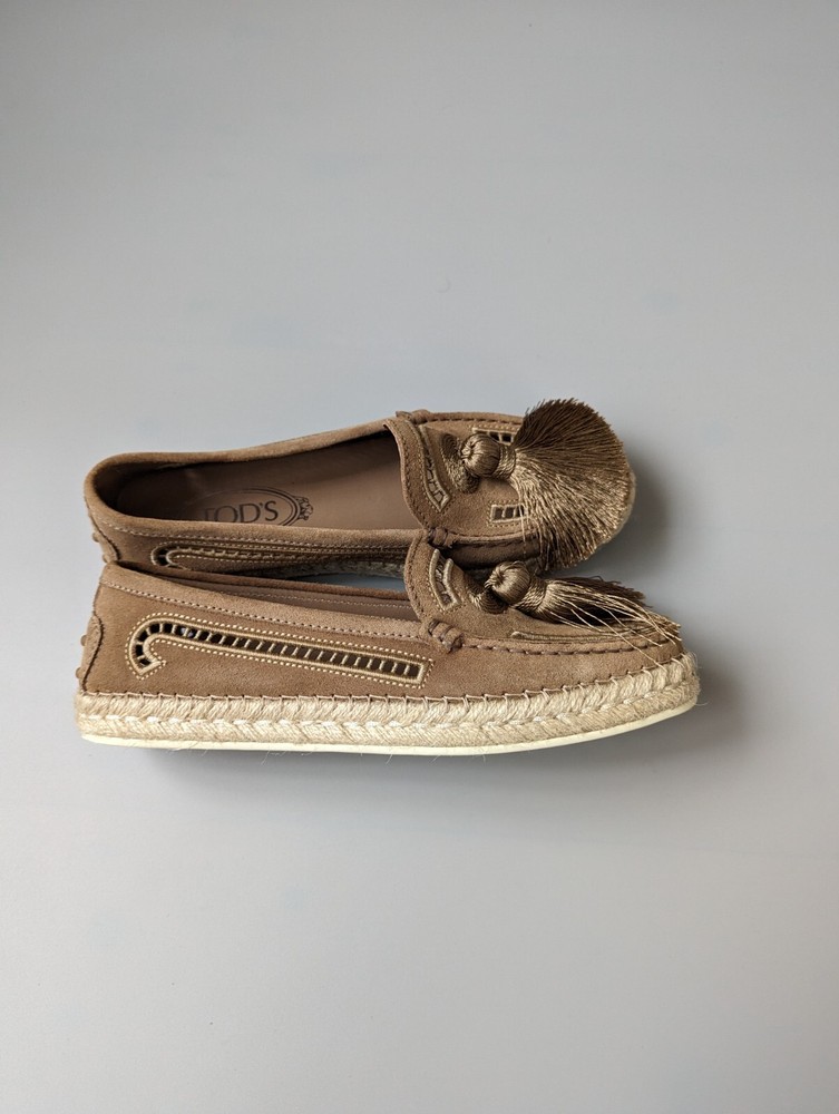 Tod's Gommino Tassel Suese Espadrilles Shoes