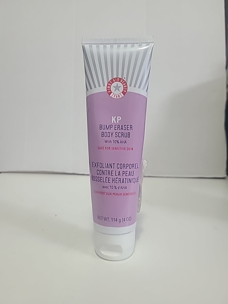 First Aid Beauty KP Bump Eraser Body Scrub with 10% AHA Smoothing Lotion 4oz