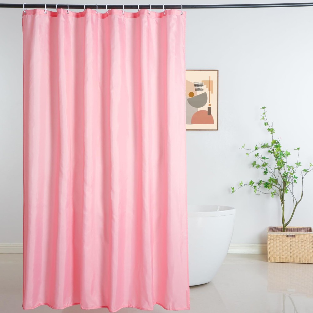 Shower Curtain Fabric Shower Curtain Liner Pink Liners Rust Resistant Grommets