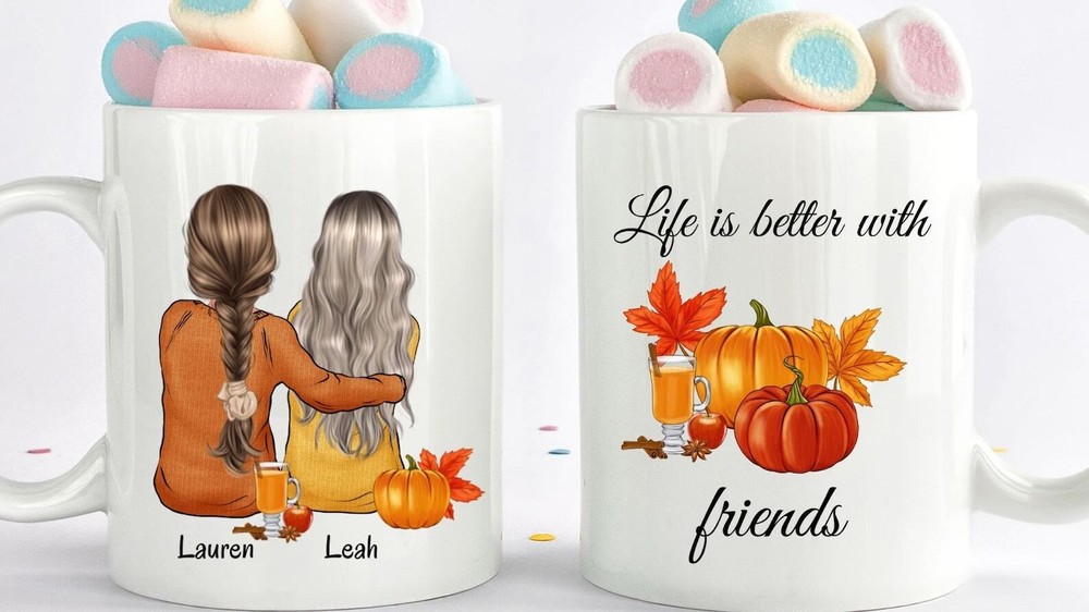 Personalized Best Friends Fall Coffee Mug Fall Lover Gift Pumpkin Spice Gift Aut