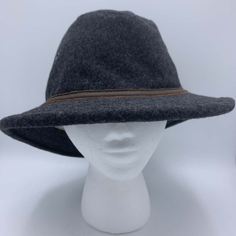 Boonie 80% Wool Hat with Leather Band Size M Gray by Watership Trading USA  