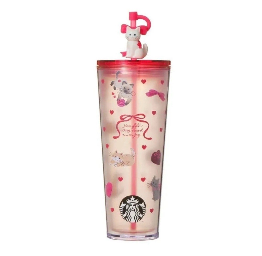 Starbucks Japan Valentine 2026 BITTER & SWEET Cat Cold Cup Tumbler 710ml