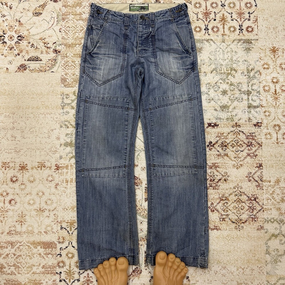 Vintage Worker Jeans Y2K 00s style USA Grunge Crazy Fit Archive Japanese Style