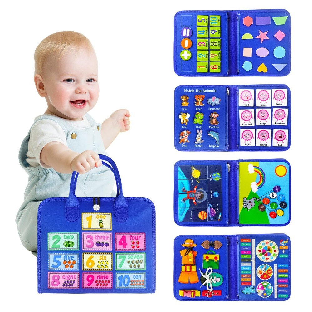 Boczif Busy Board Montessori Toys Toddler Sensory Board with with Buckles Edu...
