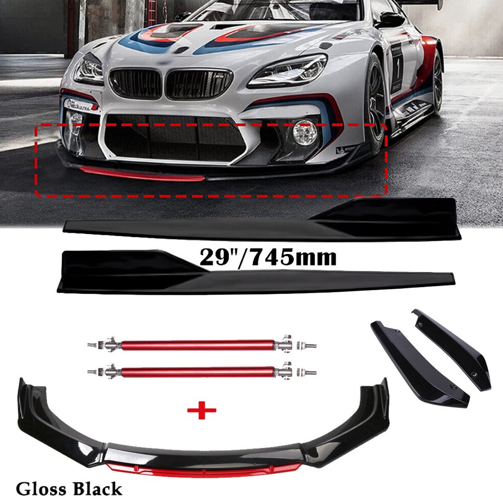 Front Bumper Lip Spoiler Splitter Rear Lip Side Skirt For E90 E92 E93 328i 335i