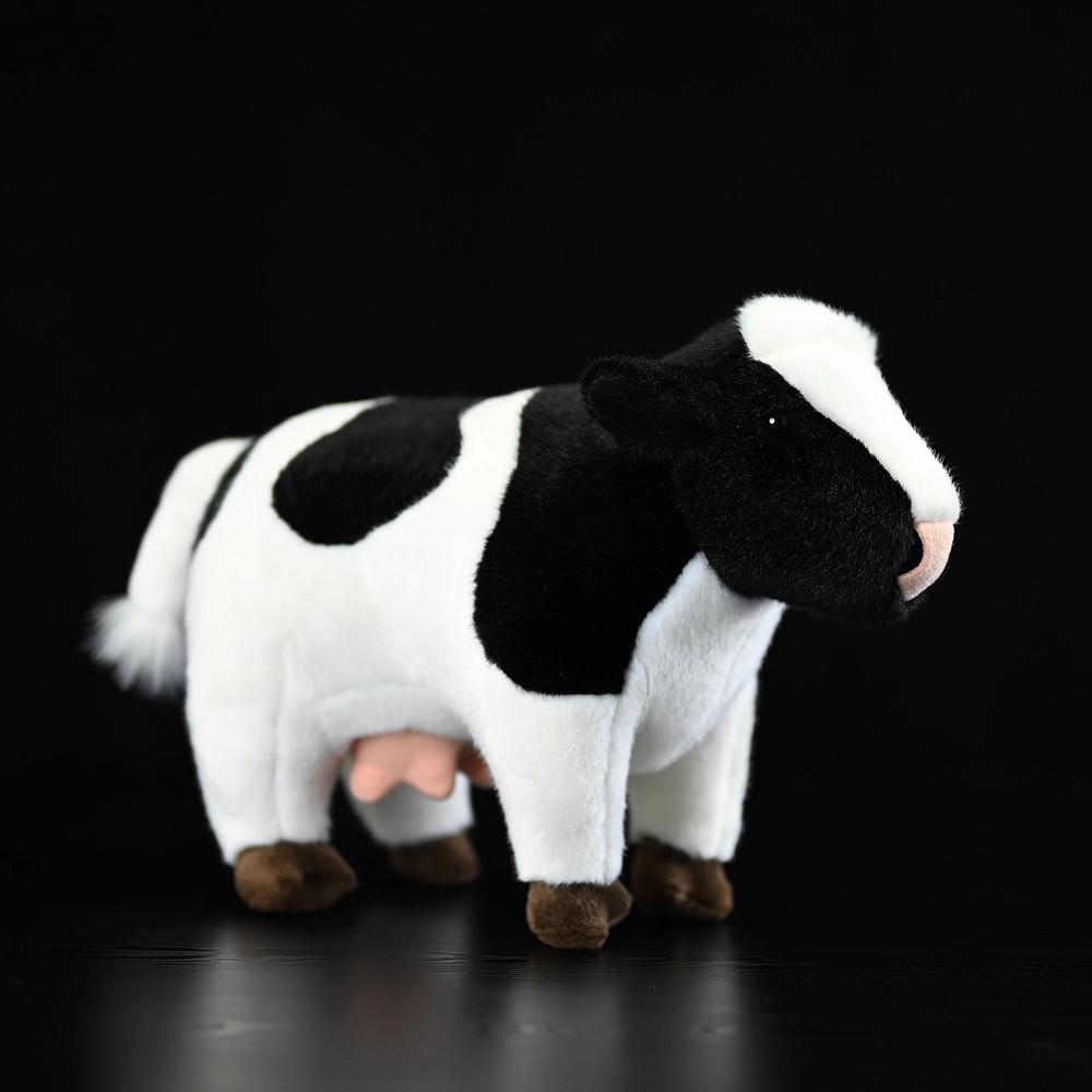 Black & White Milk Cow 12 inch Stuffed Animal Plush Toys Toddler Doll Kids Gifts