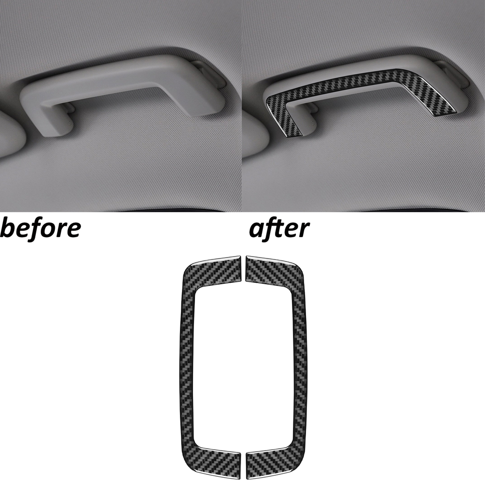 Real Carbon Fiber Interior Roof Handle Panel Cover Trim For Ford Focus 2012-2018