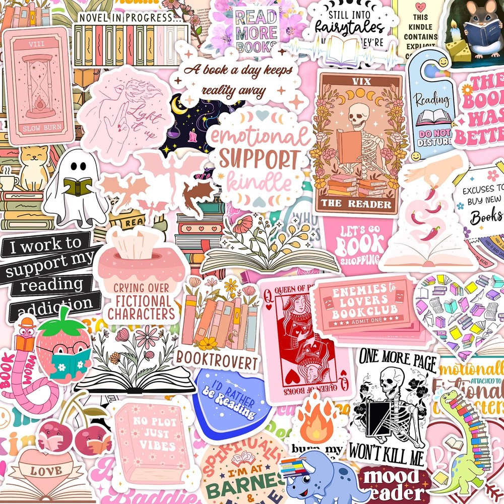 100 PCS Book Stickers for Kindle, Bookish Sticker Pack for IPAD, Laptop, Ebook R