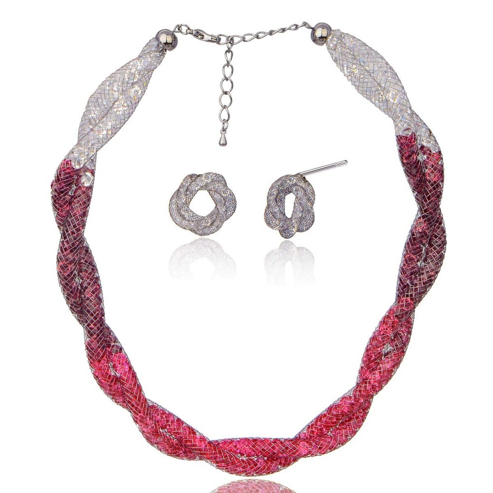 Chunky Statement Jewelry Set - Sparkly Cubic Zirconia CZ Crystal Rhinestone N...