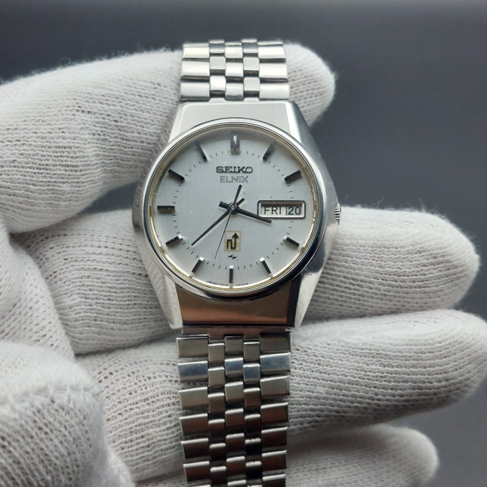 Vintage Seiko ELNIX Ref-0703-7110 Electronic Men's Quartz With Day/Date White ⌚