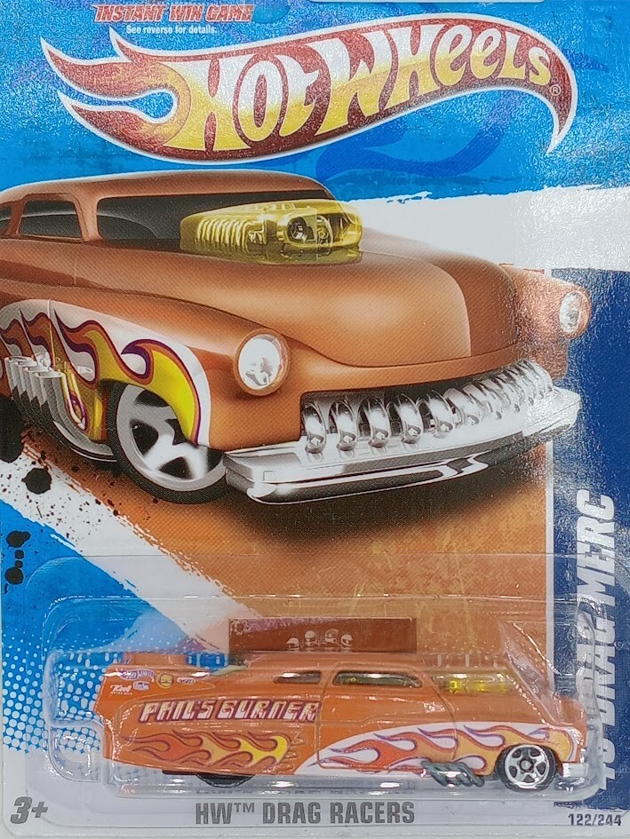 2011 Hot Wheels #122 HW Drag Racers 2/10 '49 DRAG MERC Orange Variant w/Chrome5s