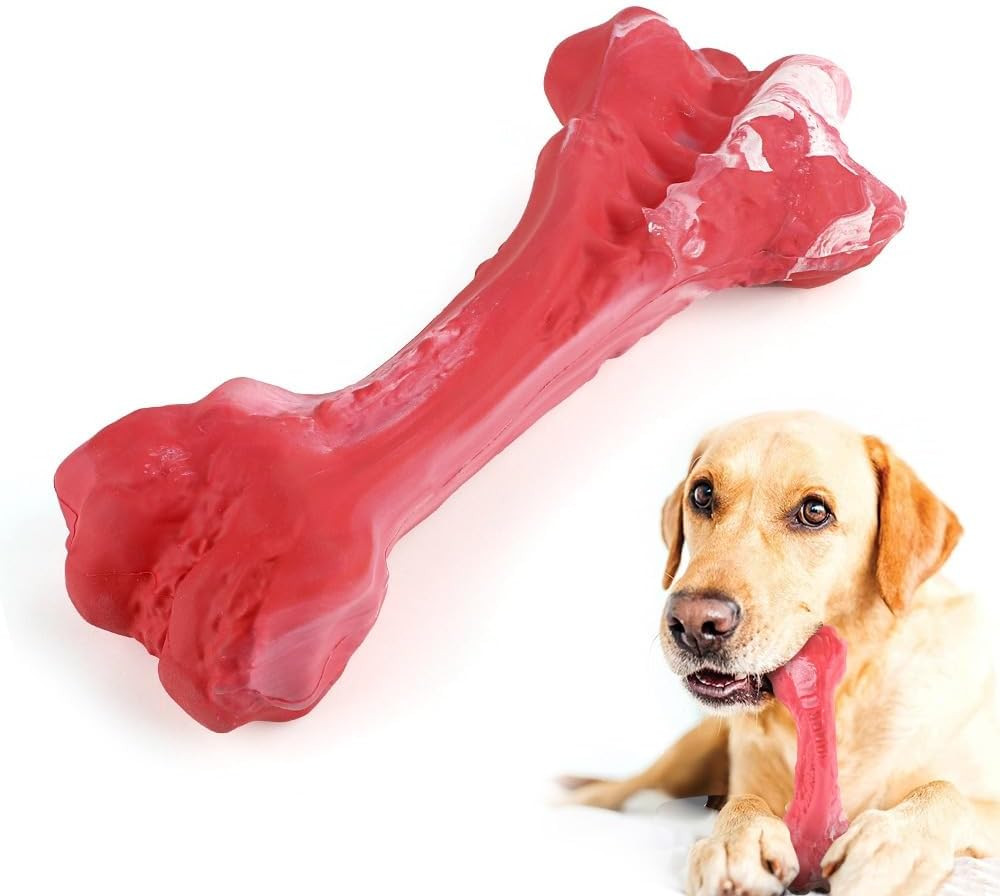 FurFavor Premium Dental Dog Chew Bone for Aggressive Red, White, Pink