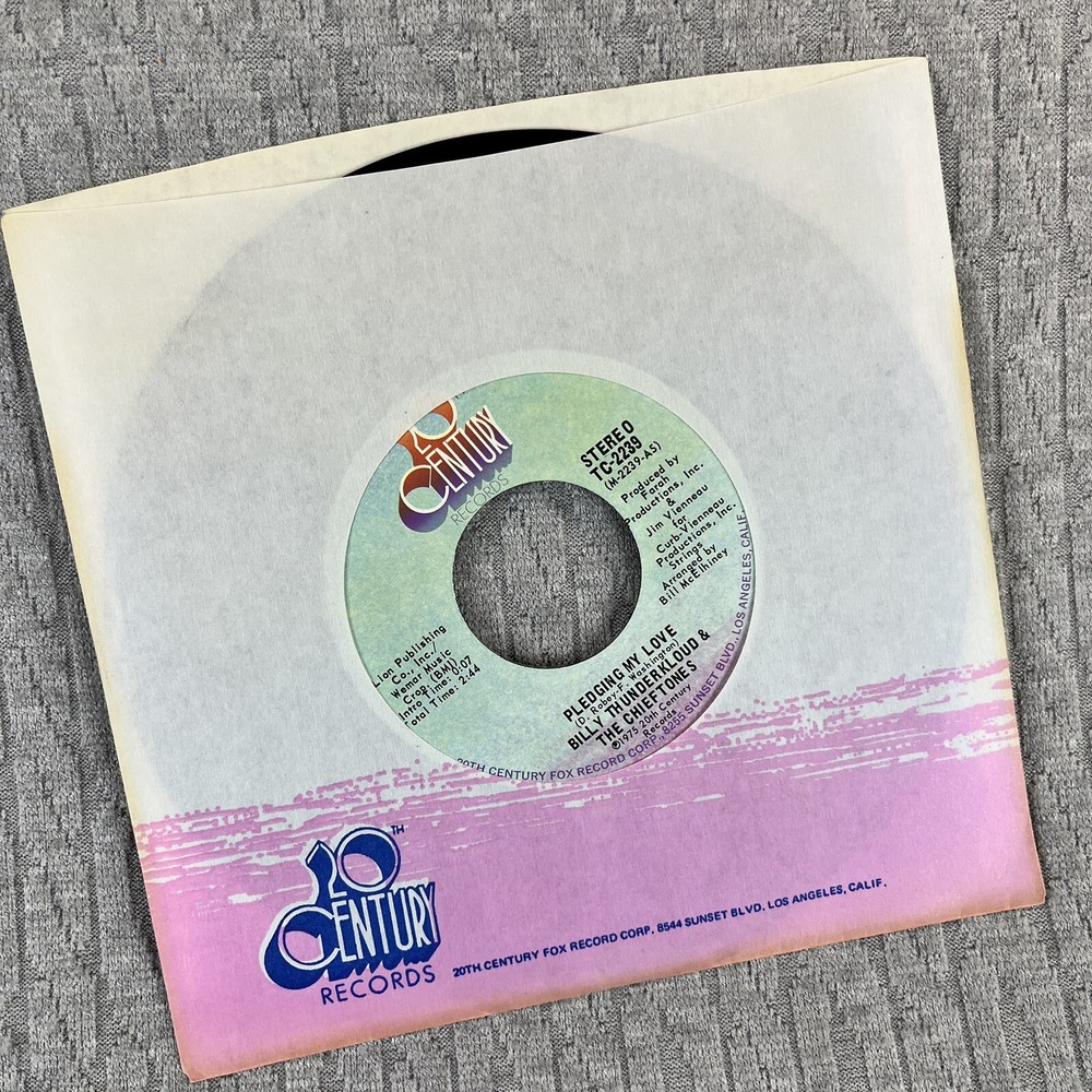 Vintage 45 RPM record Billy Thunderkloud & The ChiefTones 20Th country blues