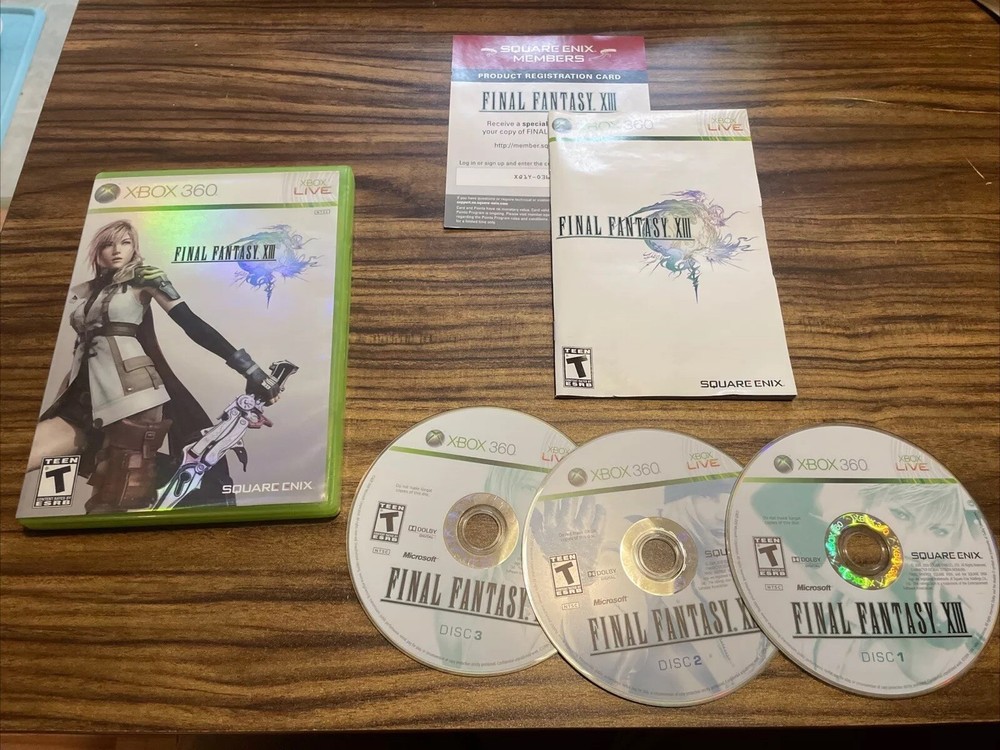 Final Fantasy 13 XIII (Microsoft Xbox 360, 2010) CIB Complete w/ Regi Card VG