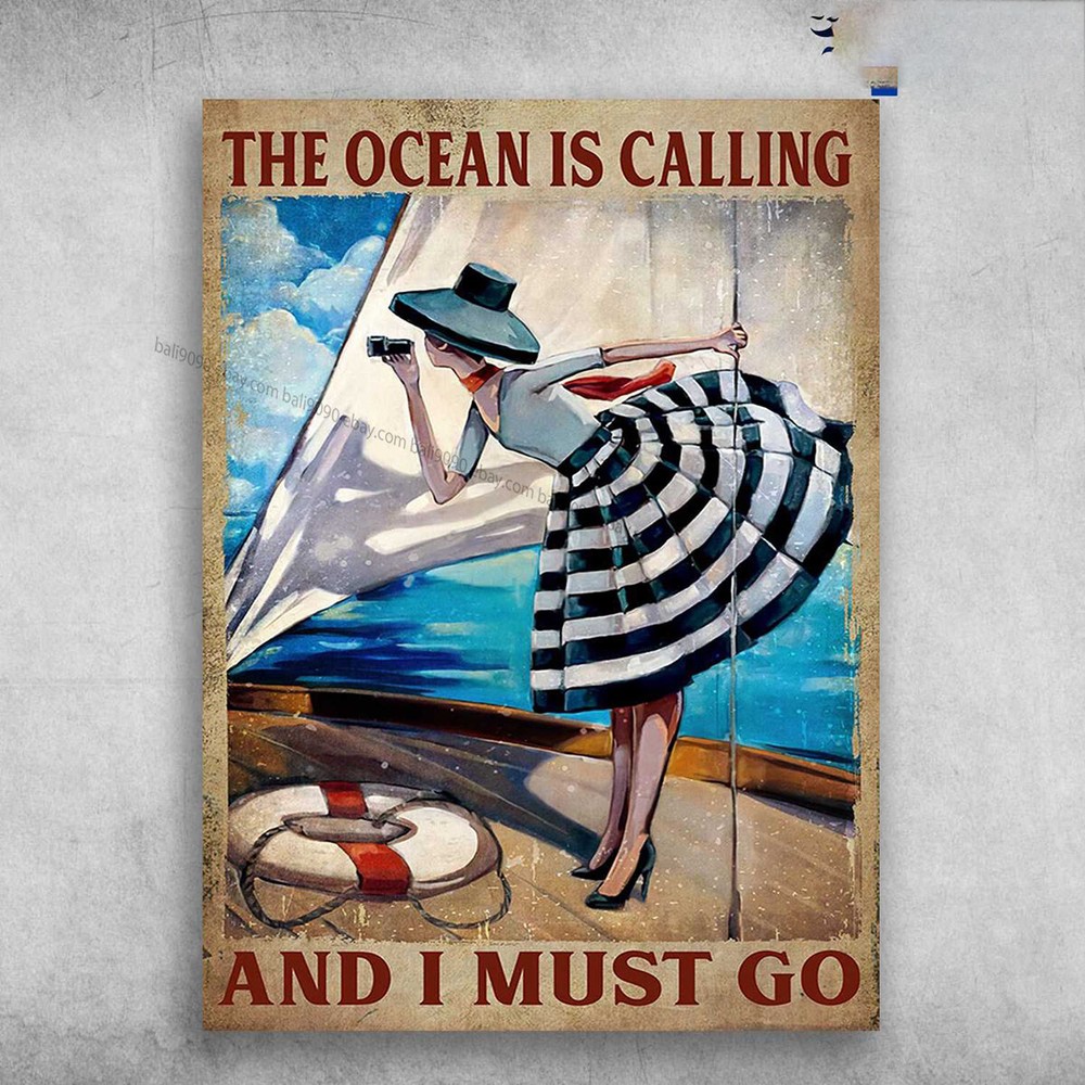 Girl On Sailboat - The Ocean Is Calling, And I Must Go