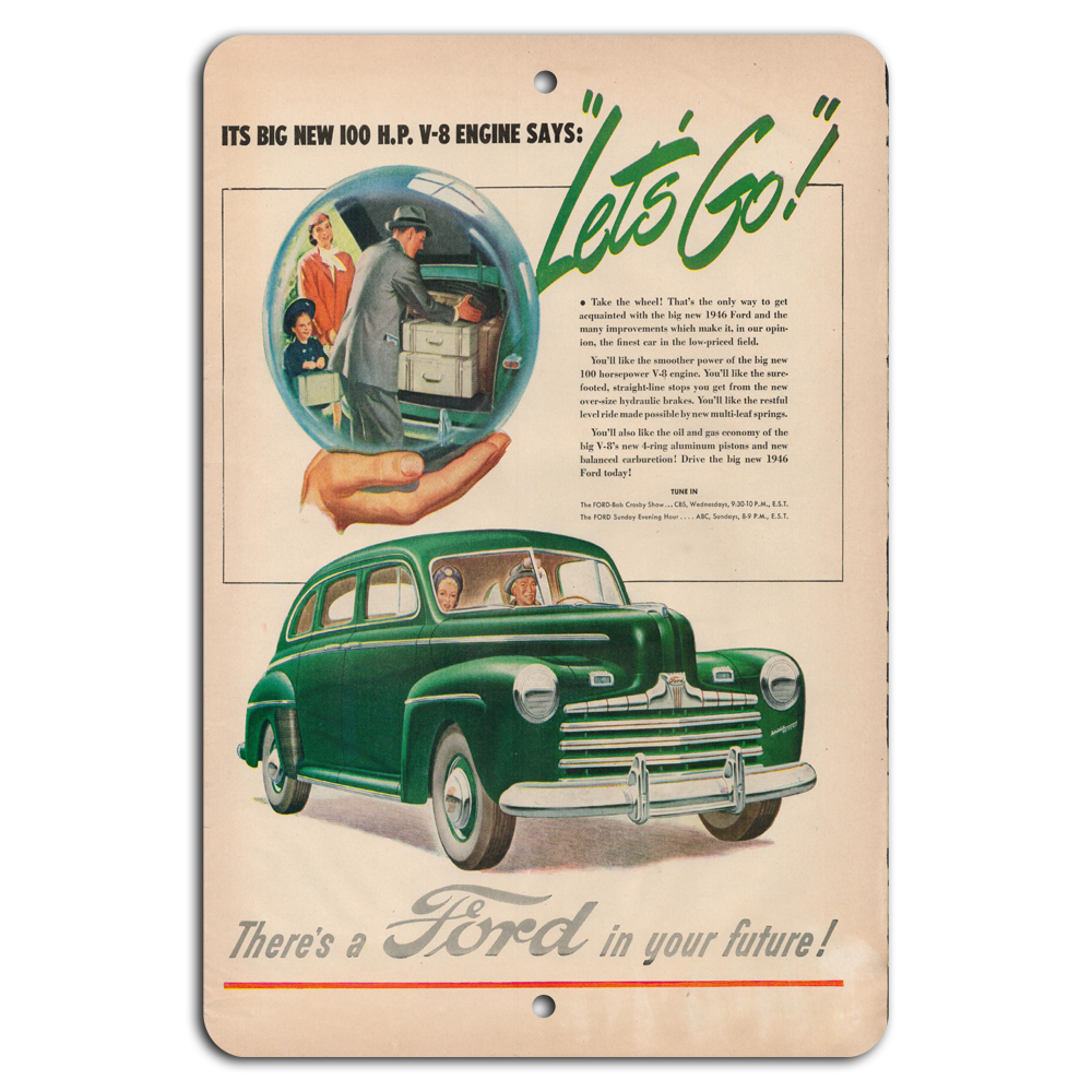 Vintage 1946 Ford Ad: Discover the Future with Style!