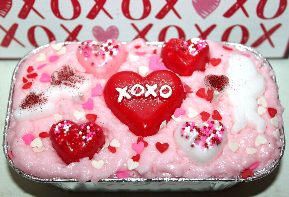 PECAN PIE Scented Handmade Valentine's XOXO Cupid Arrow Heart Loaf Candle