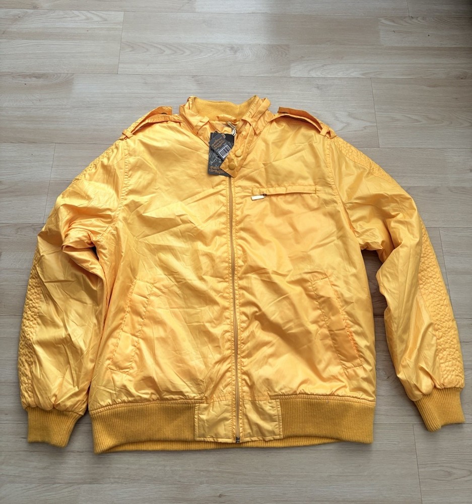 SMOKE RISE Men’s Orange  Zippered Bomber Jacket Size Large  NWT