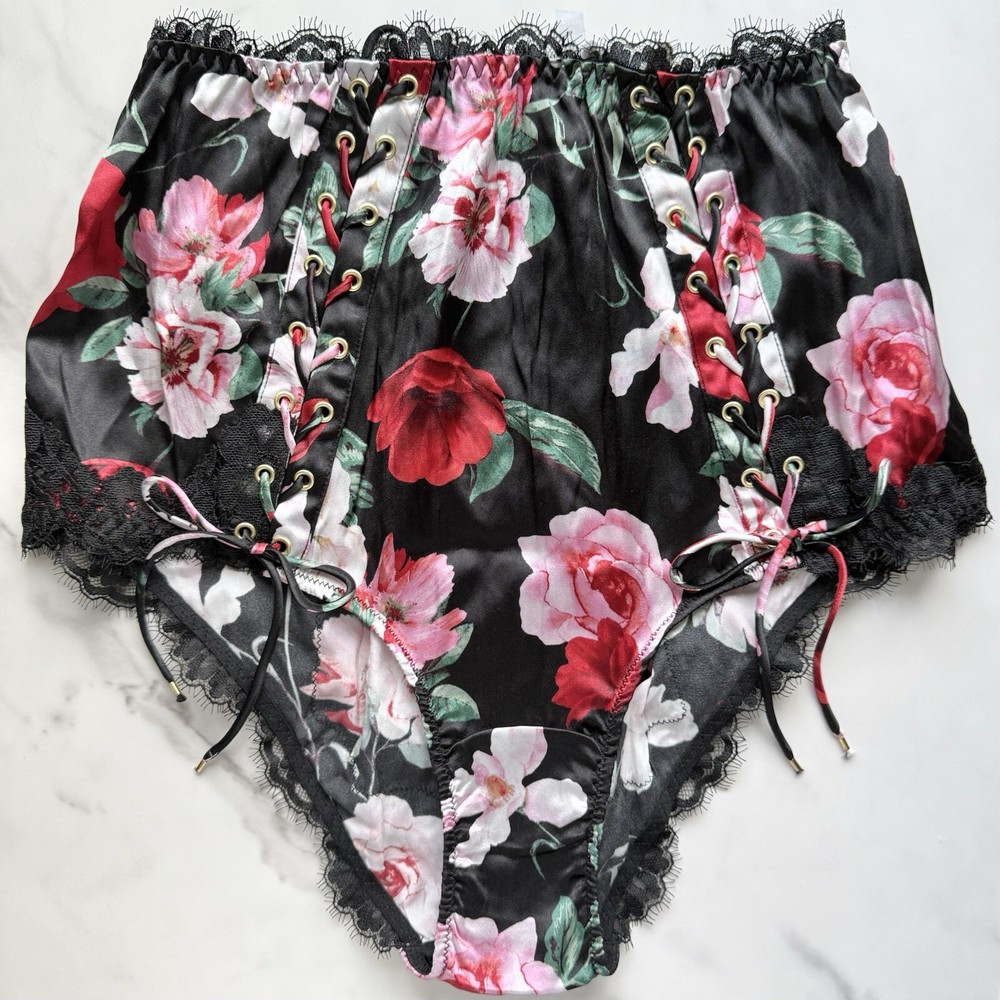 Victoria's Secret Very Sexy Atelier Satin Lace-Trim High-Waist Brief Panty S/M