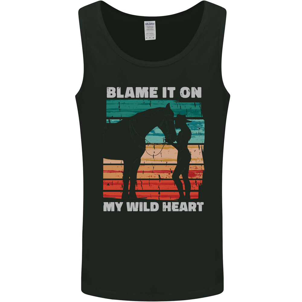 Horse Riding My Wild Heart Equestrian Mens Vest Tank Top