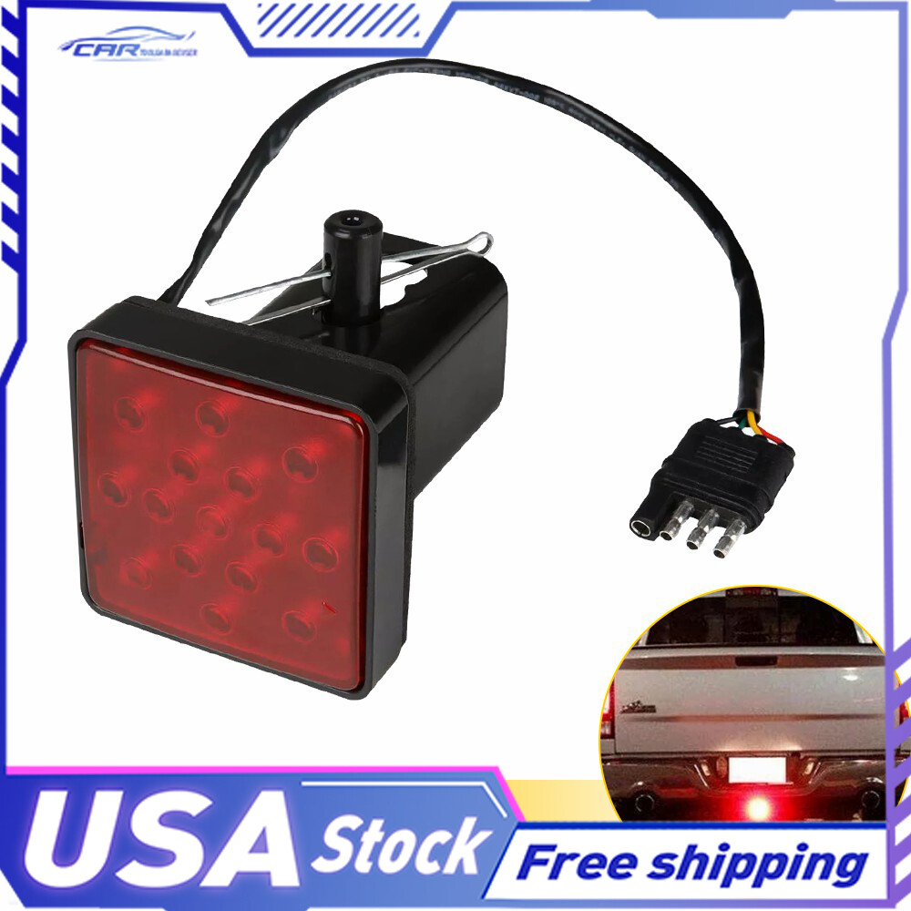 2-Inch Red LED Tow Hitch Strobe Brake Light with 15-LED Lens – Perfect for Trucks and SUVs