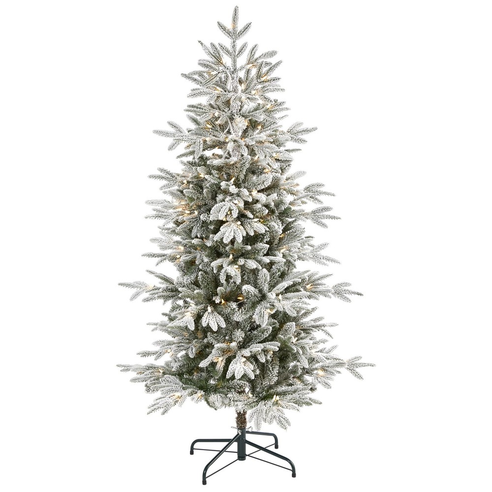 5.5' Flocked Manchester Spruce Christmas Tree with 200 Green 5.5'