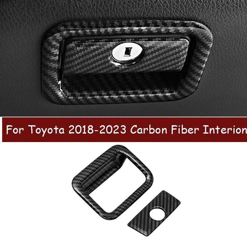 For Toyota Camry 2018-2023 Co-Pilot Storage Box Handle Carbon Fiber Cover Trim