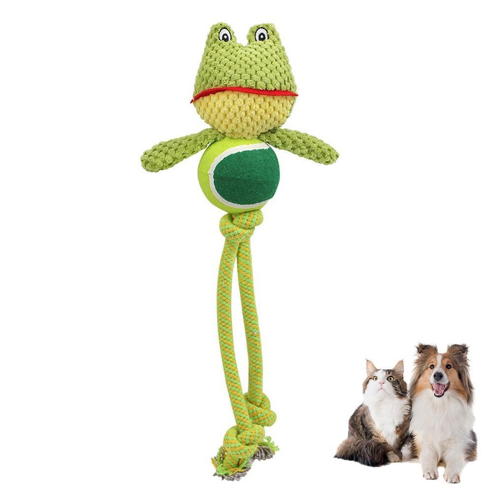 Swinging Dog Toys for Aggressive Chewers Squeaky Teeth Grinding Toys Hand Woven