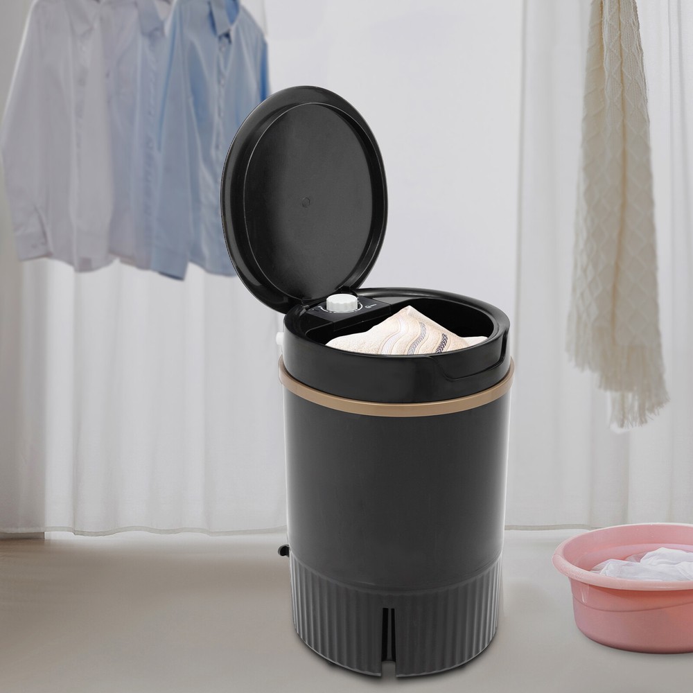 Mini Portable Washing Machine with Drainage Basket - Multi-Functional Black Washer