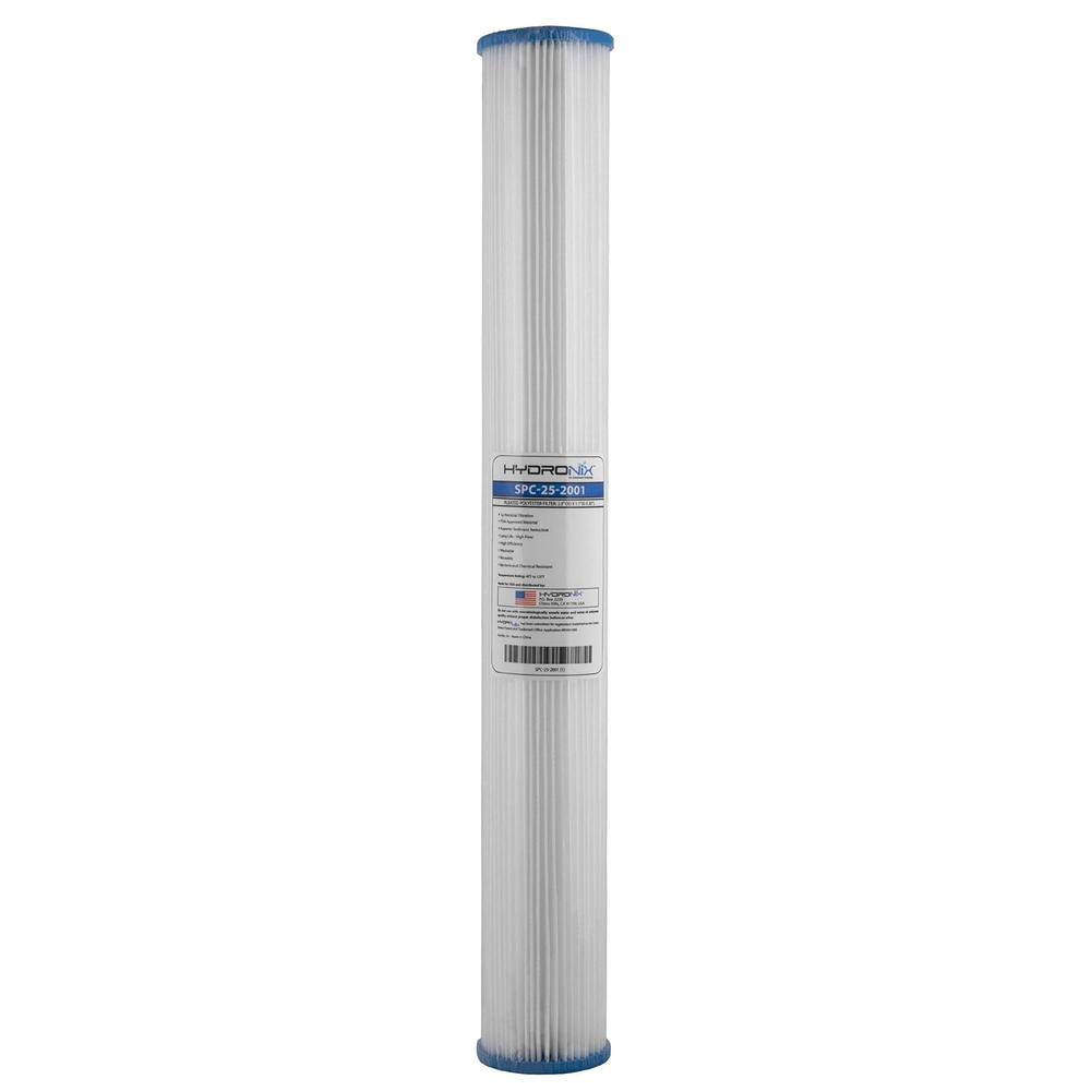 SPC-25-2001 Universal Whole House Sediment Pleated Water Filter, Washable and Re