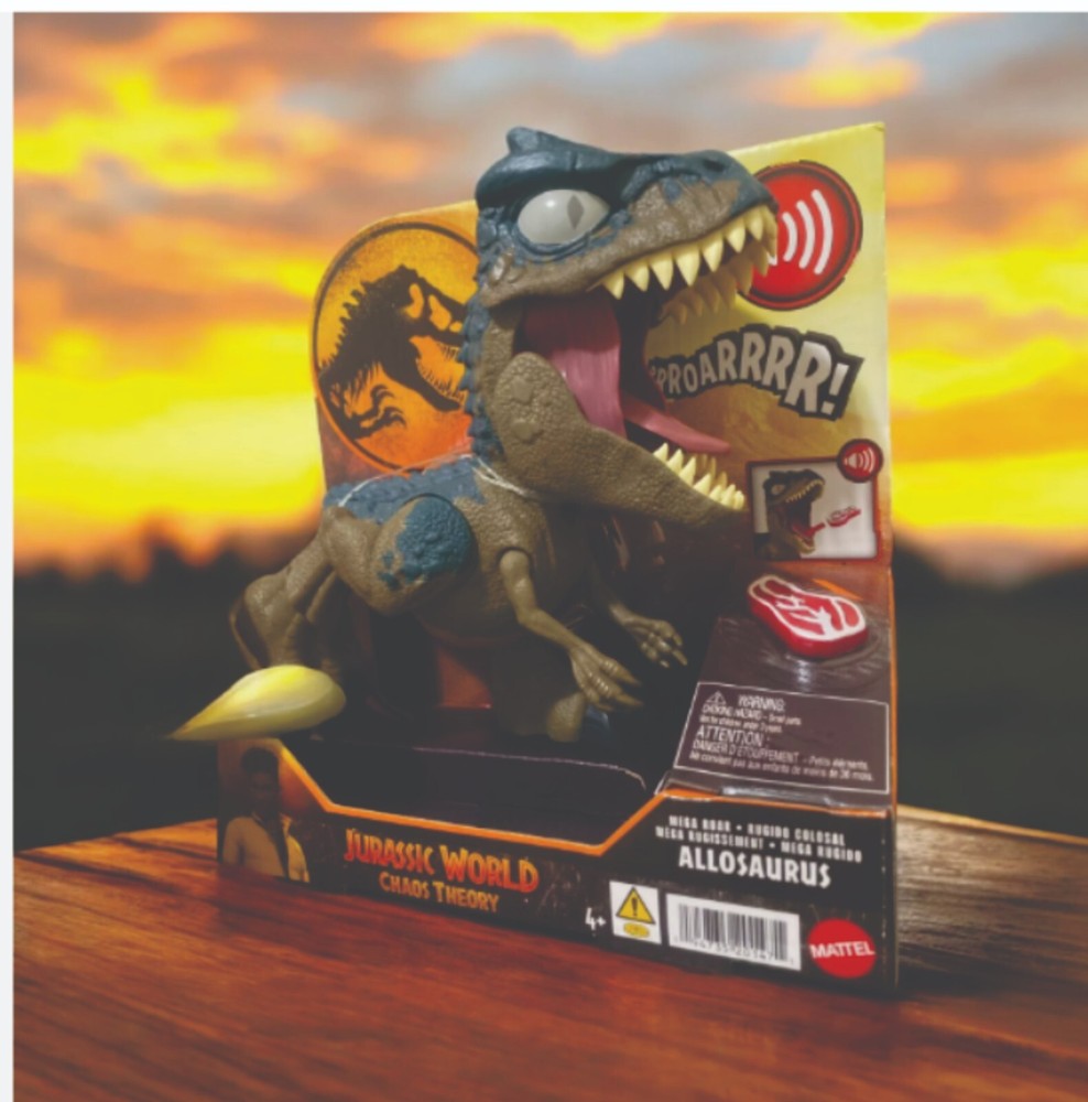 Mattel - Jurassic World: Chaos Theory -Mega Roar Allosaurus Dinosaur Toy w/Sound